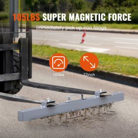 105lbs Hanging Magnetic Sweeper Pickup Tool, Nail Hang-Type Magnetic Forklift Sweeper