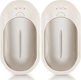 Rechargeable 2 Pack, AI Smart Chips Electric , 20Hrs Long Safe Heat, Portable Pocket Heater, Gifts for Christmas, Outdoor, Hunting, Golf (Color: Champagne)